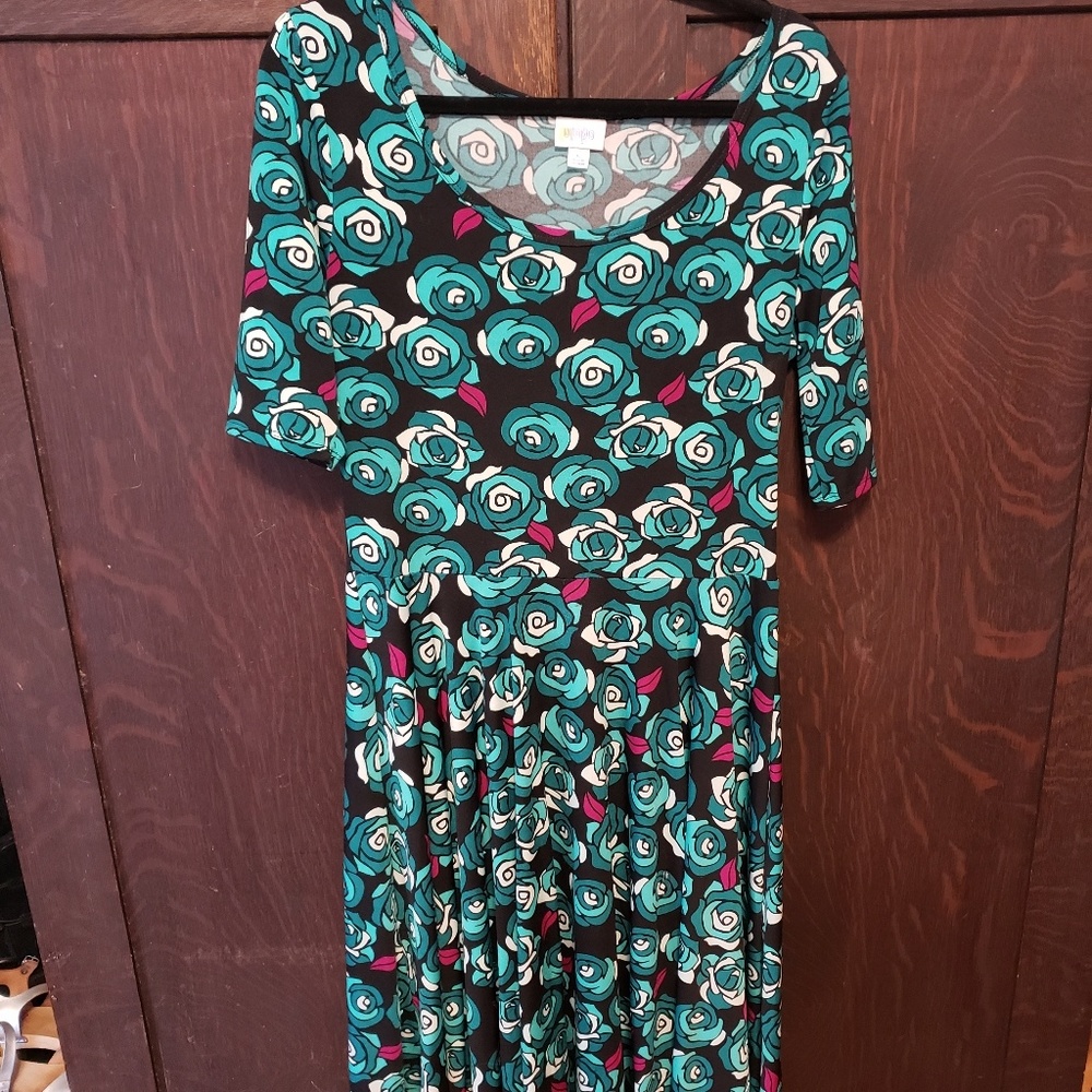 LulaRoe Nicole Disney roses teal and pink unicorn!